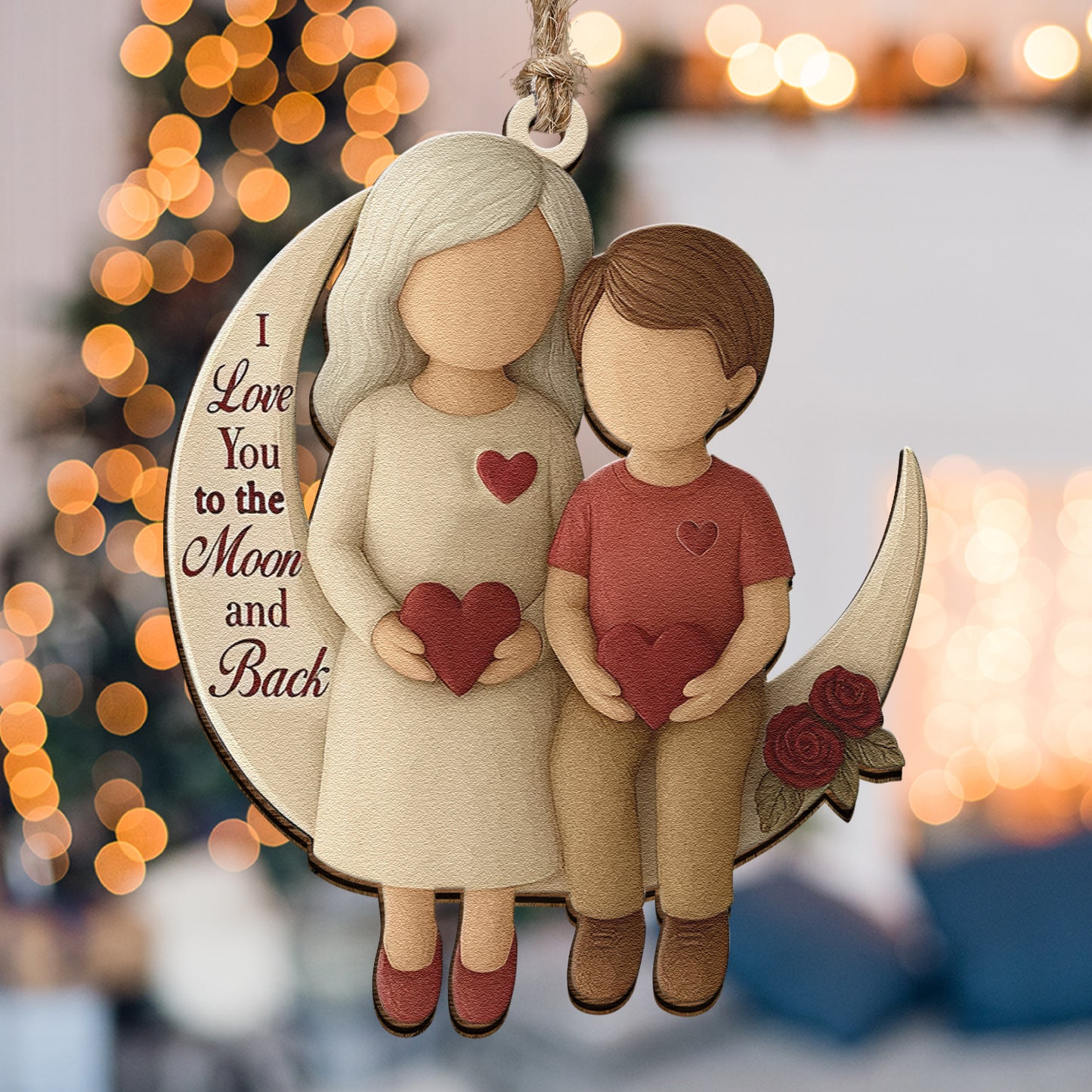 I Love You To The Moon And Back 2D Flat - Acrylic Ornament