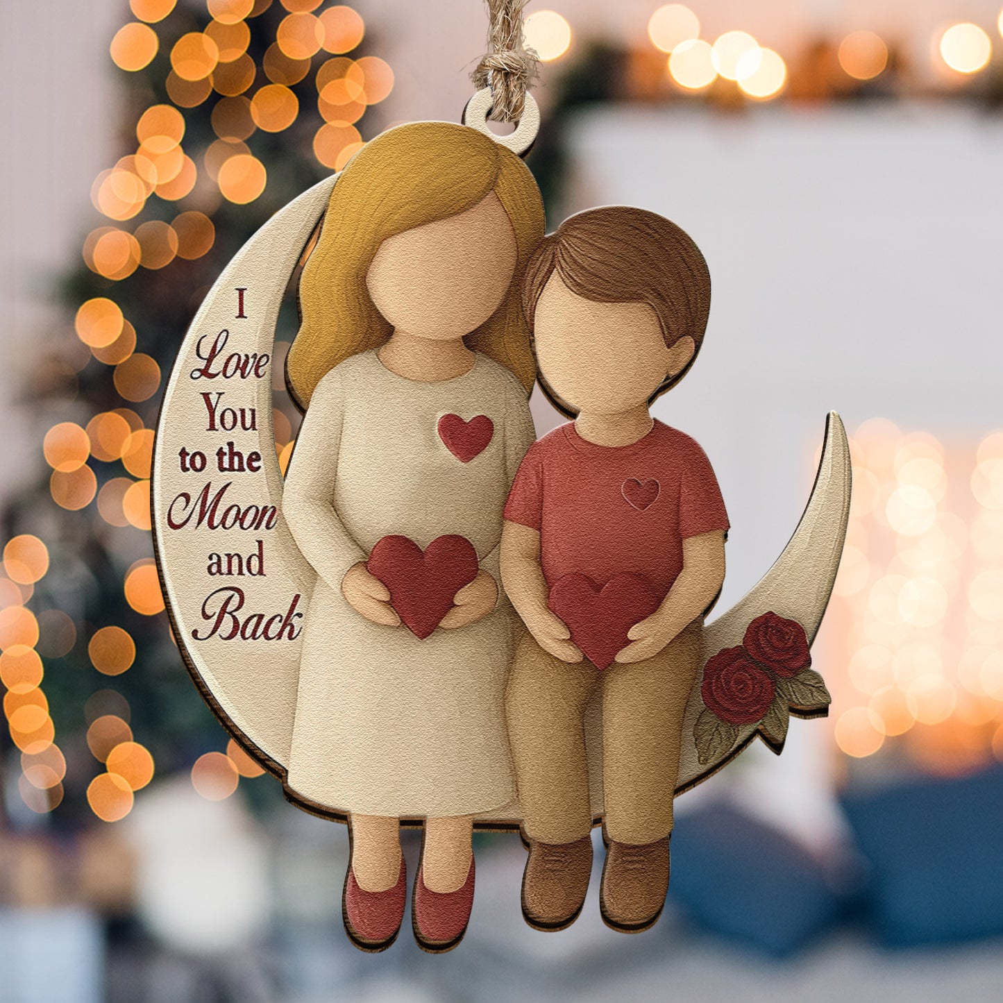 I Love You To The Moon And Back 2D Flat - Acrylic Ornament