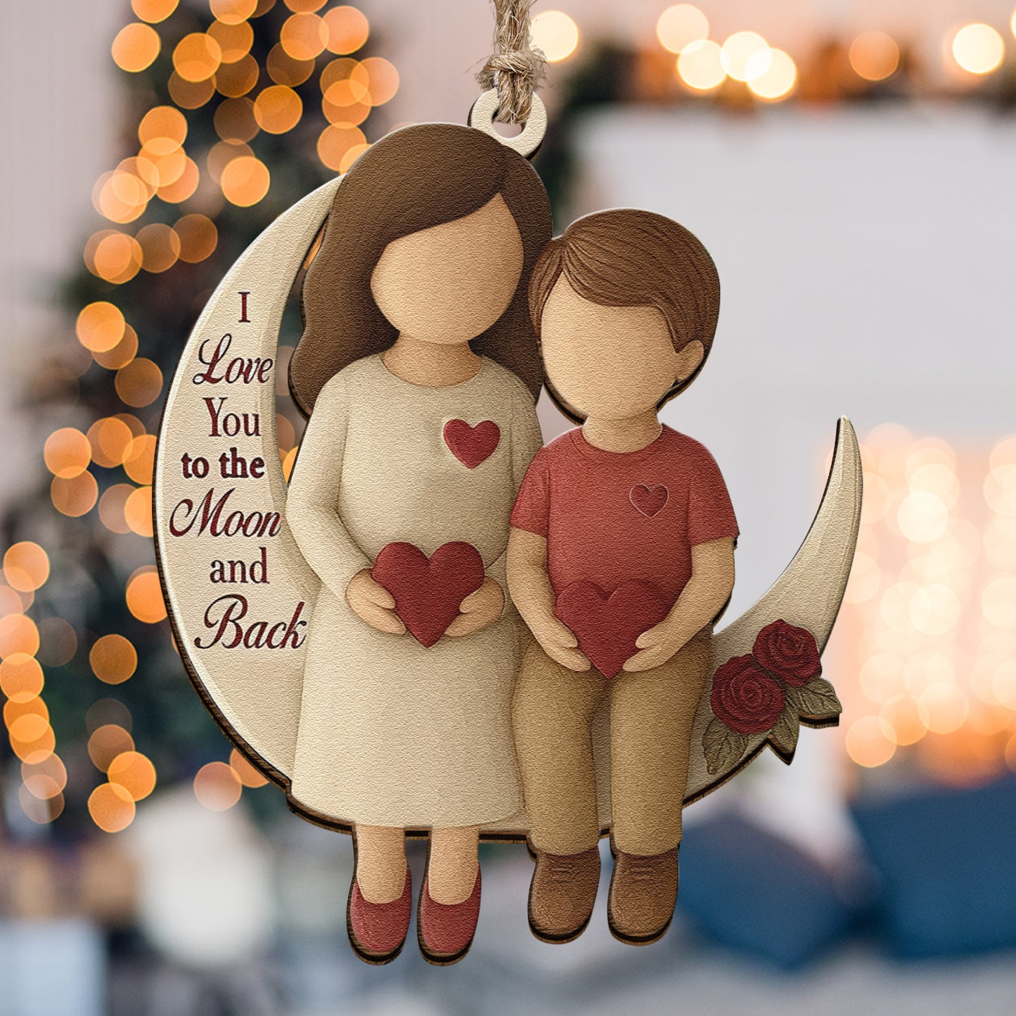 I Love You To The Moon And Back 2D Flat - Acrylic Ornament