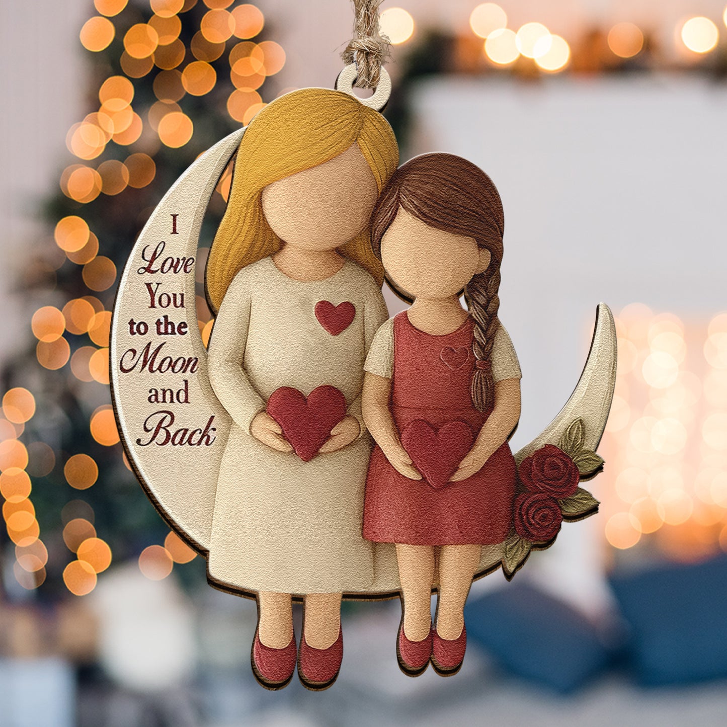 I Love You To The Moon And Back 2D Flat - Acrylic Ornament