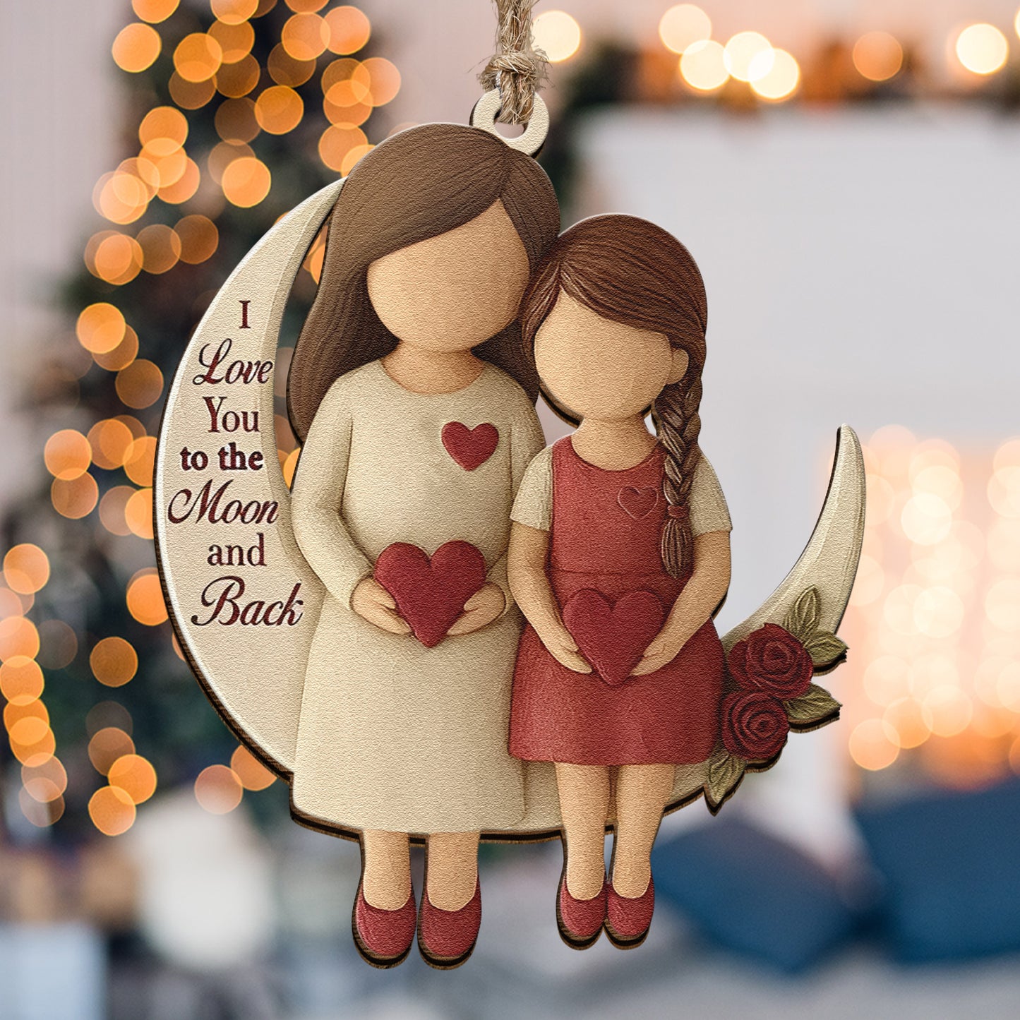 I Love You To The Moon And Back 2D Flat - Acrylic Ornament