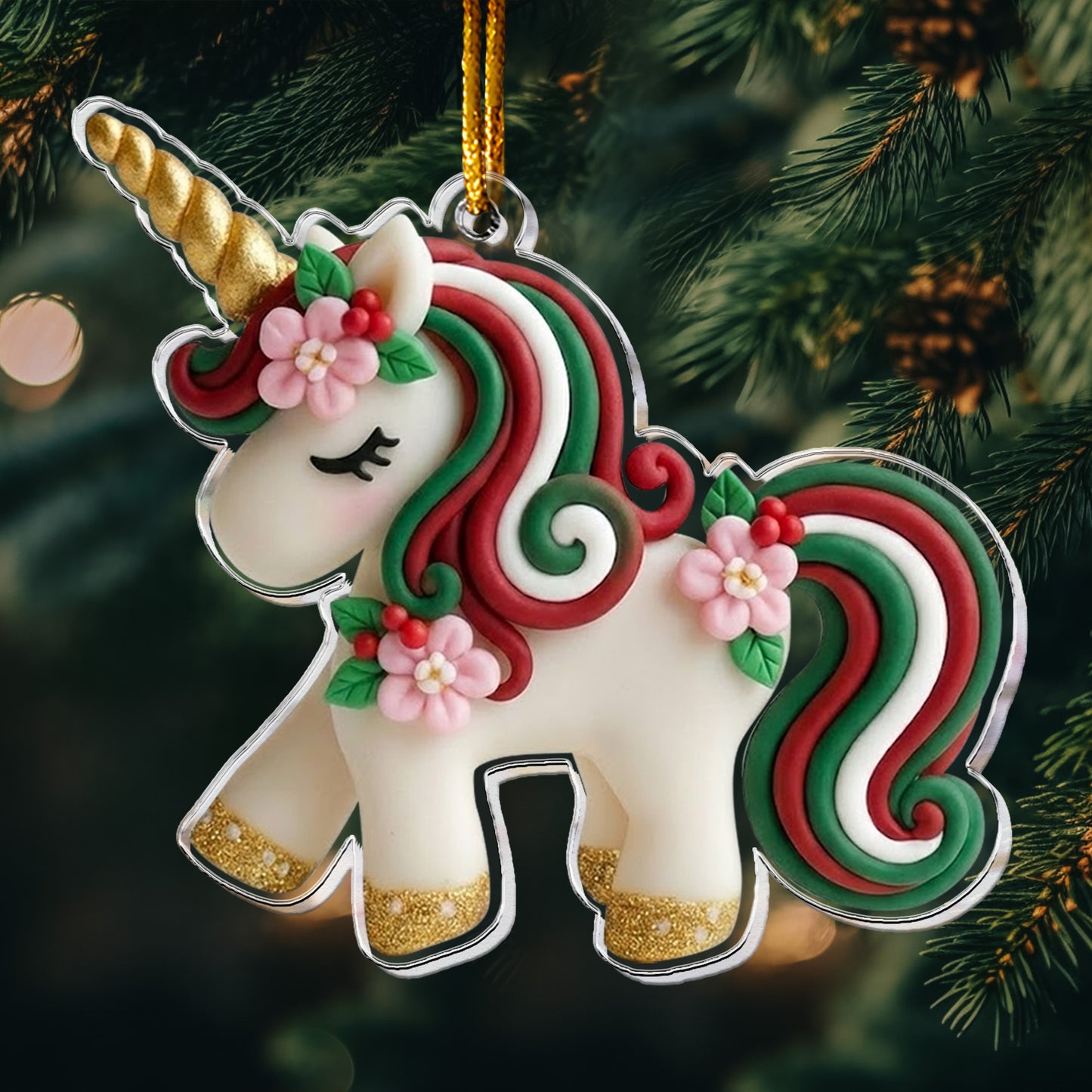 Unicorn Ornament For Girls 2D Flat - Acrylic Ornament