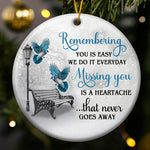 Missing You Is A Heartache Cardinals Winter Memorial - Ceramic Ornament