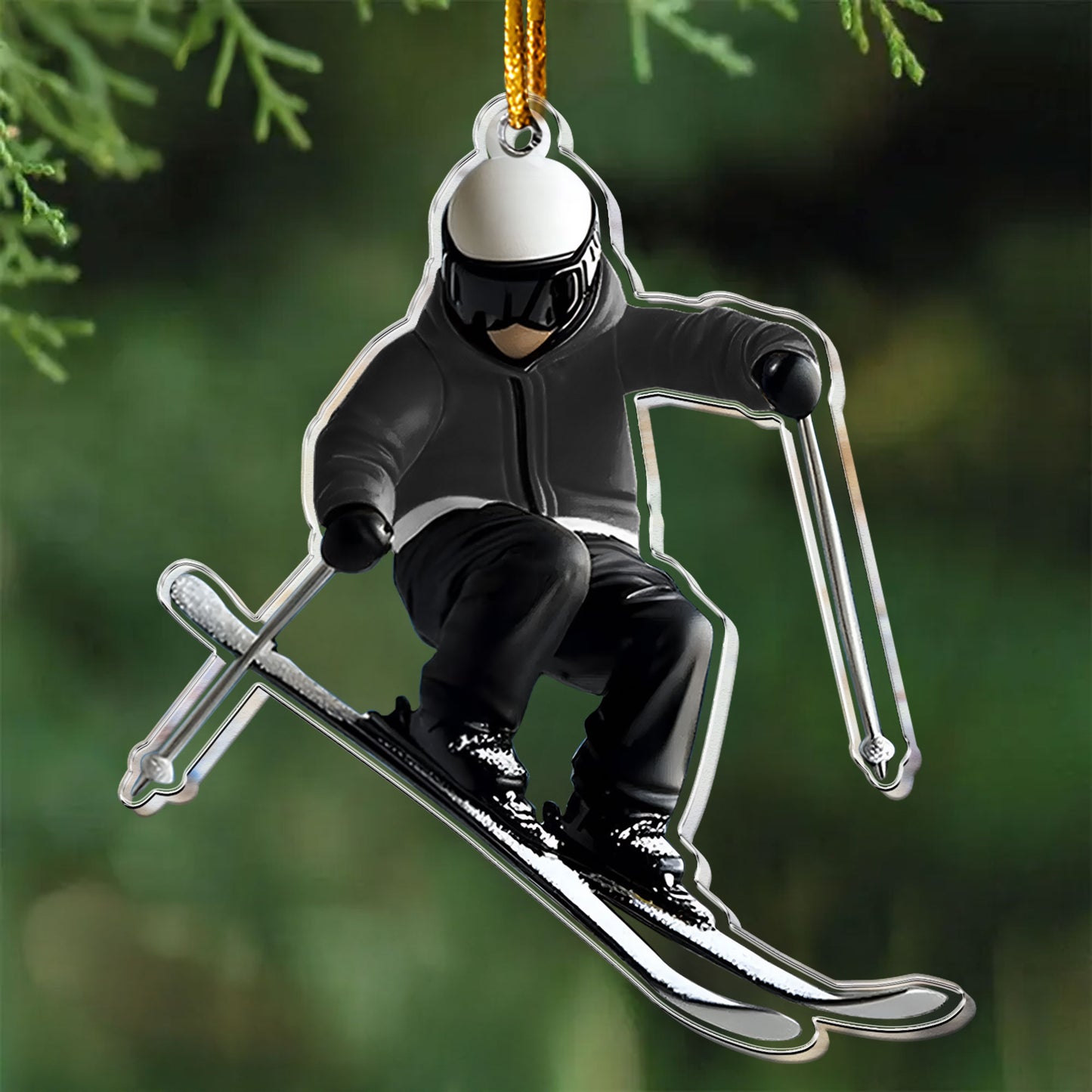 Gift For Skiing Lovers Gift For Skier 2D Flat- Acrylic Ornament