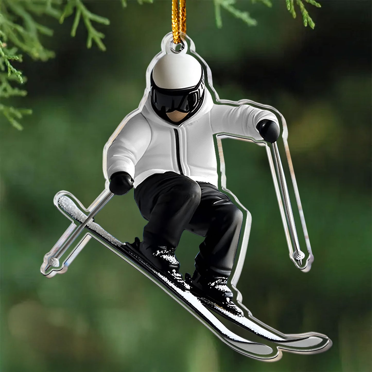 Gift For Skiing Lovers Gift For Skier 2D Flat- Acrylic Ornament