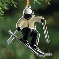 Gift For Skiing Lovers Gift For Skier 2D Flat- Acrylic Ornament