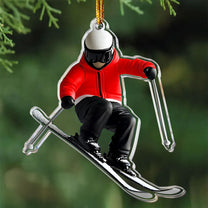 Gift For Skiing Lovers Gift For Skier 2D Flat- Acrylic Ornament