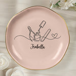 Nail Artist Custom Name Gifts For Her - Personalized Jewelry Dish
