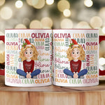 Name Christmas Color - Personalized Accent Mug