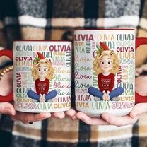 Name Christmas Color - Personalized Accent Mug