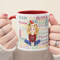 Name Christmas Color - Personalized Accent Mug