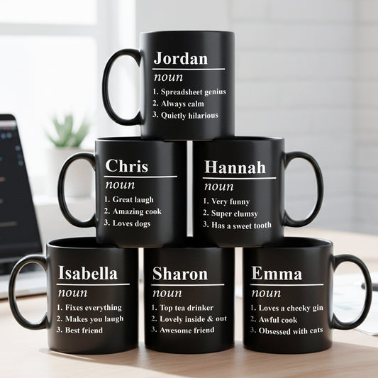 Name Definition - Funny Silly Exchange Gift, Gag Gift, White Elephant Gift For Friends, Coworkers - Personalized Mug