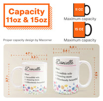 Name Definition With Feminine Wildflower - Personalized Mug