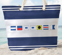 Name In Nautical Flags - Personalized Beach Bag