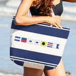 Name In Nautical Flags - Personalized Beach Bag