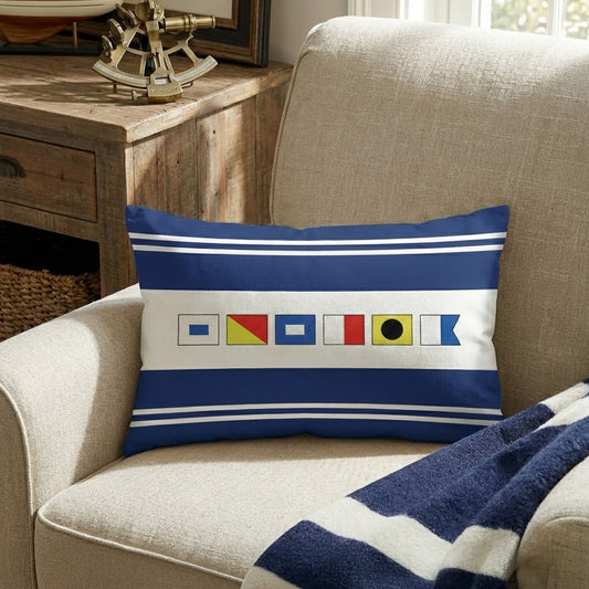Name In Nautical Flags - Personalized Pillow (Insert Included)