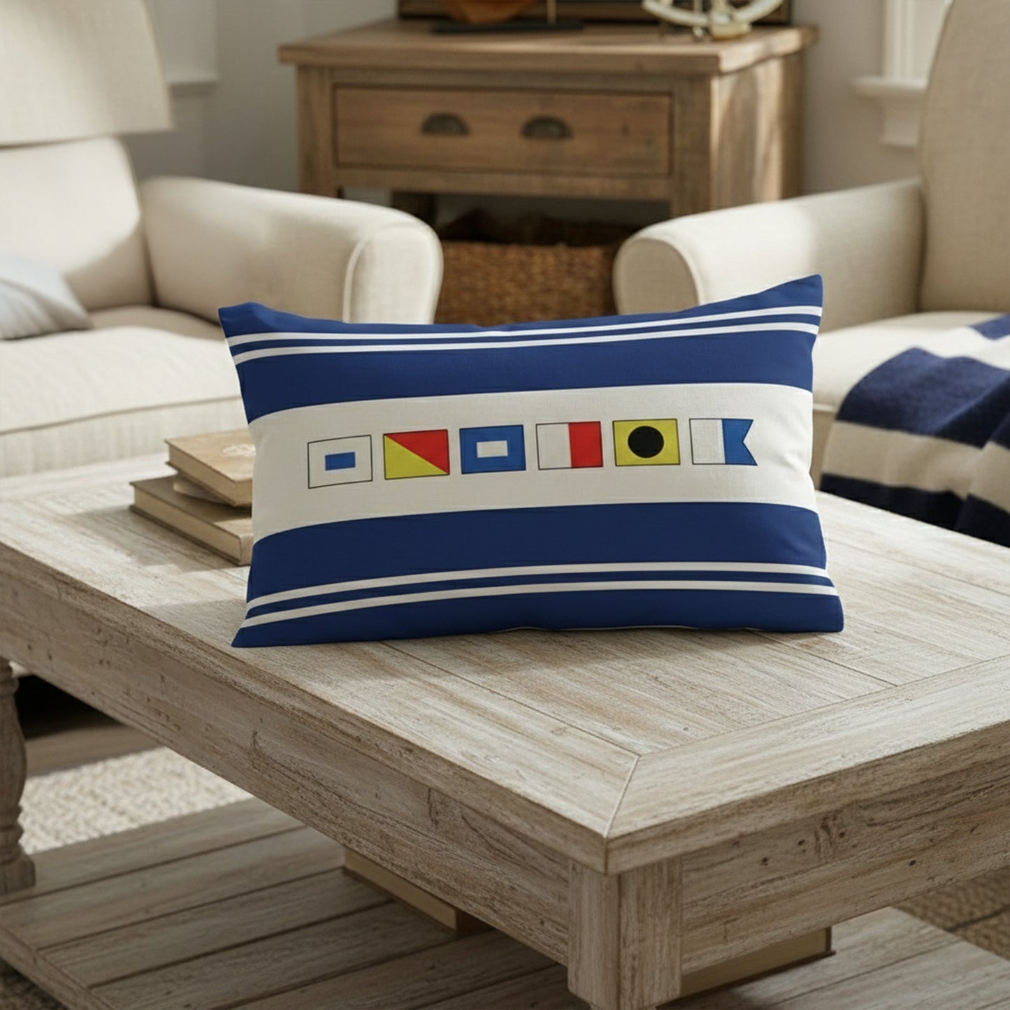 Name In Nautical Flags - Personalized Pillow (Insert Included)