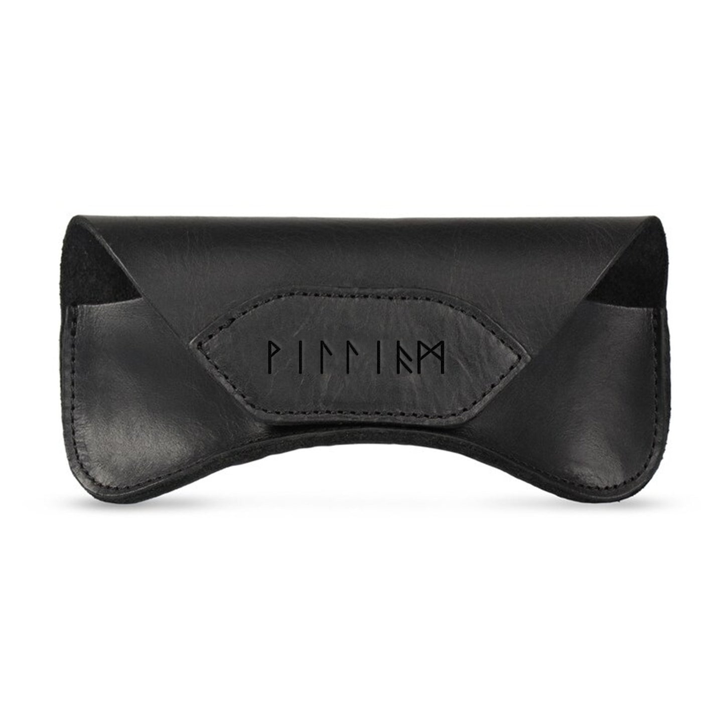 Name In Runes Viking - Personalized Leather Glasses Case