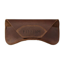 Name In Runes Viking - Personalized Leather Glasses Case