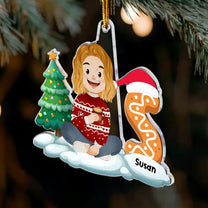 Name Letter Christmas Kid - Personalized Acrylic Ornament