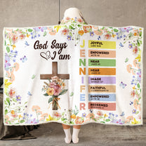 Name Letter In Bible, Birth Flower - Personalized Wearable Blanket Hoodie