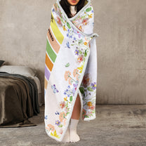 Name Letter In Bible, Birth Flower - Personalized Wearable Blanket Hoodie