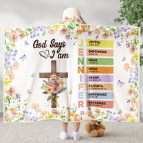 Name Letter In Bible, Birth Flower - Personalized Wearable Blanket Hoodie