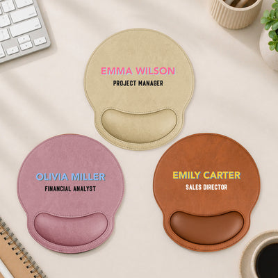 Name And Job Title Shadow Font Colorful - Personalized Mouse Pad