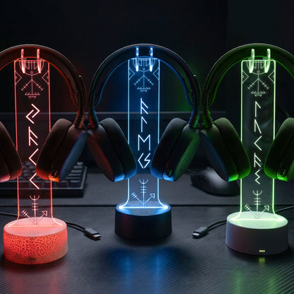 Name-In-Viking-Runes,-Ethnic-Norse,-Norse-Mythology-Personalized-Headphone-Stand-1