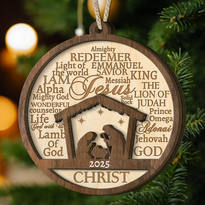 Names Of Jesus/God/Christ - Wooden Ornament