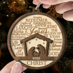 Names Of Jesus/God/Christ - Wooden Ornament