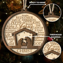 Names Of Jesus/God/Christ - Wooden Ornament
