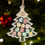 Names On Christmas Tree - Personalized Shaker Ornament