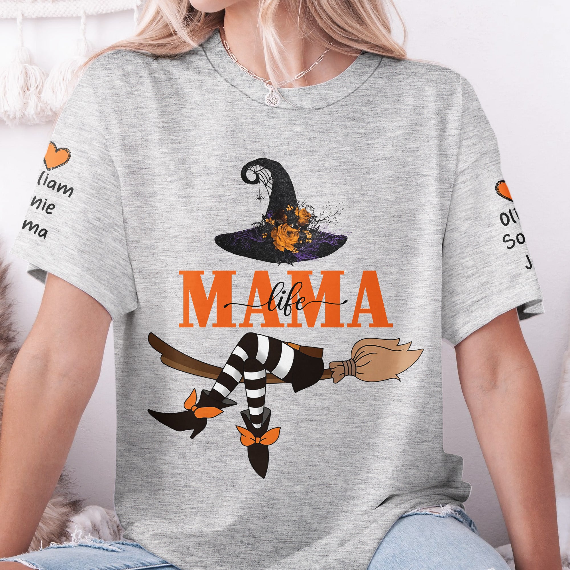 Nana Life Witch - Halloween Gift With Custom Kids Names - Personalized Shirt