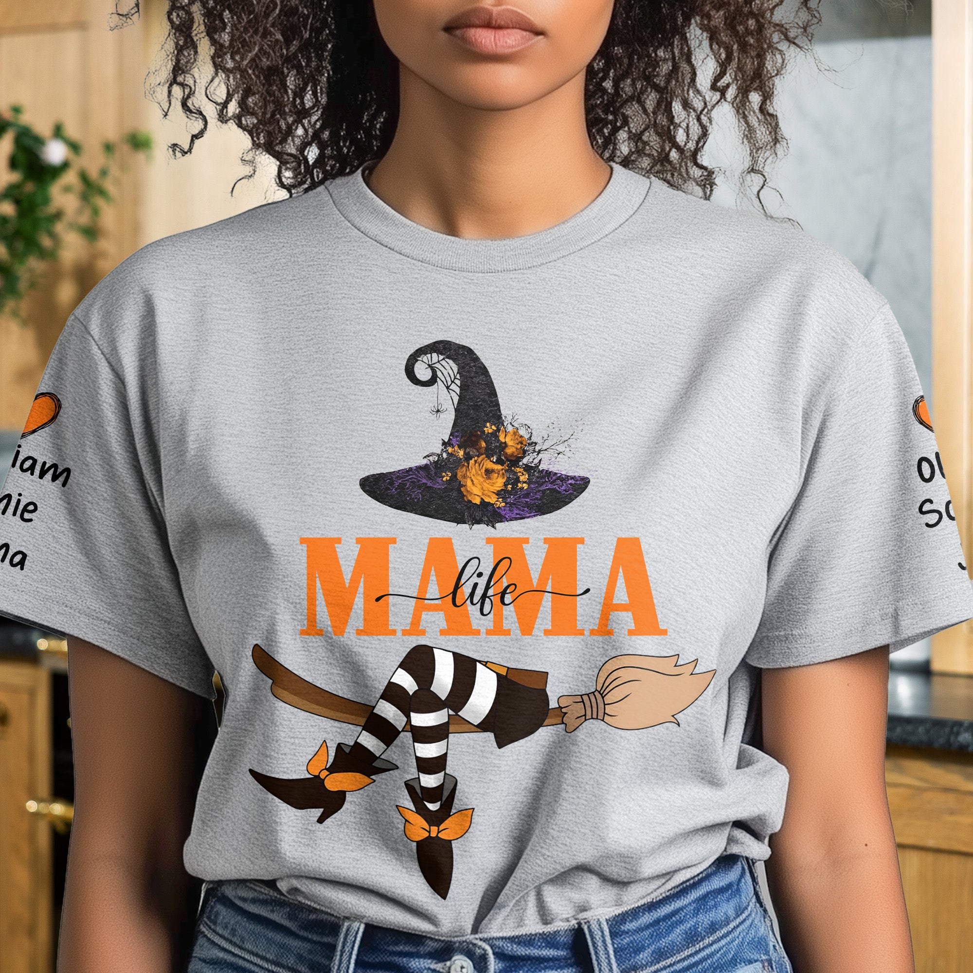 Nana Life Witch - Halloween Gift With Custom Kids Names - Personalized Shirt