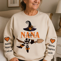 Nana Life Witch - Halloween Gift With Custom Kids Names - Up To 12 Names - Personalized Sweatshirt
