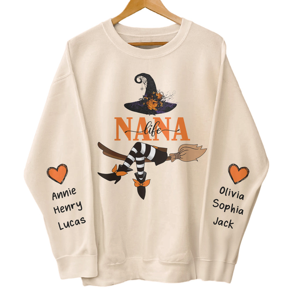 Nana Life Witch - Halloween Gift With Custom Kids Names - Up To 12 Names - Personalized Sweatshirt