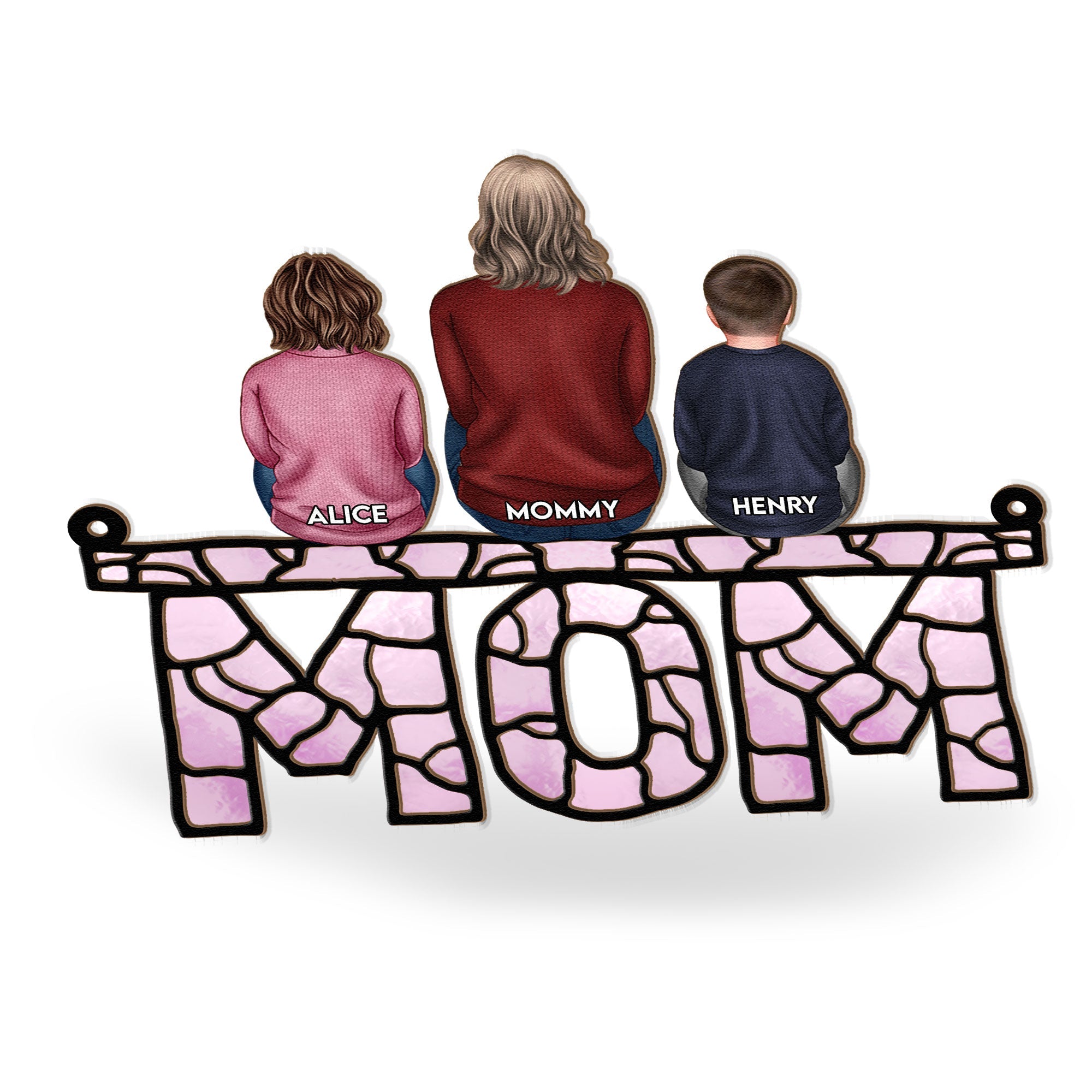 Mom & Children - Personalized Window Hanging Suncatcher Ornament – Macorner