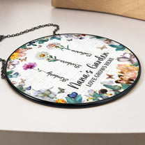 Nana's Garden Custom Names & Birth Flowers - Personalized Stained Glass Window Hanging Suncatcher