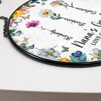 Nana's Garden Custom Names & Birth Flowers - Personalized Stained Glass Window Hanging Suncatcher