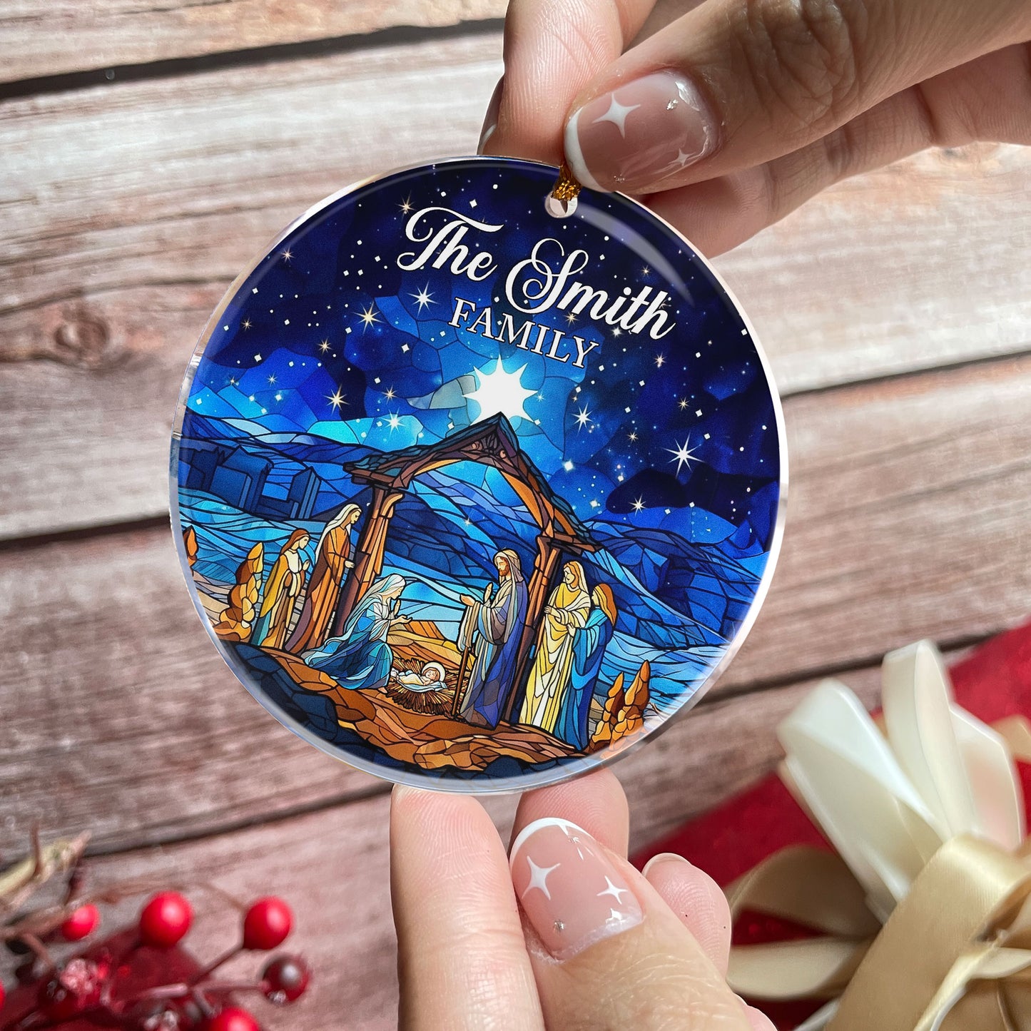 Nativity Ornaments - Christmas Nativity Scene - Personalized Acrylic Ornament