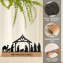 Nativity Scene For Christmas Decorations - Personalized Metal Desk Silhouette Sculpture