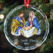 Nativity Scene - Personalized Glass Ornament