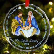 Nativity Scene - Personalized Glass Ornament