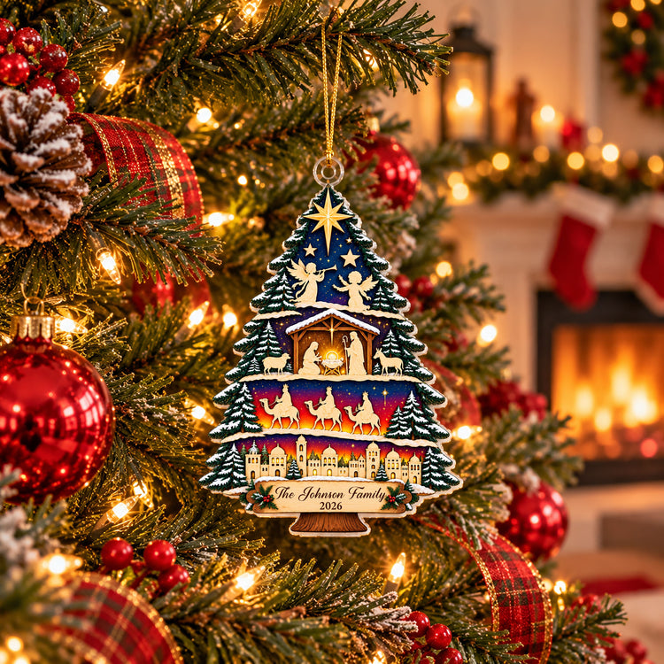 Nativity-Scene,-Christmas-Nativity-Tree-Personalized-Ornament-1