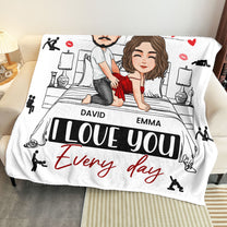 Naughty Couple F*ck Valentine's Day I Love You Every Day - Personalized Blanket