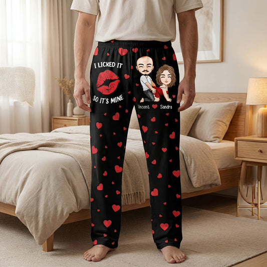 Naughty Couple I Licked It So It's Mine - Personalized Lounge Pants