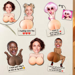Naughty Gift For Him, Funny Valentine’s Anniversary Gift Upload Face - Personalized Fridge Magnet