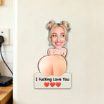 Naughty Gift For Him, Funny Valentine’s Anniversary Gift Upload Face - Personalized Fridge Magnet