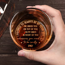 Naughty Gift For Husband, Boyfriend Customize With Hidden Message - Personalized Whiskey Glass